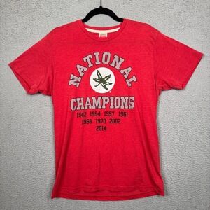 Ohio State Buckeyes Tshirt Mens‎ L Red National Champions 2014 OSU NCAA Football